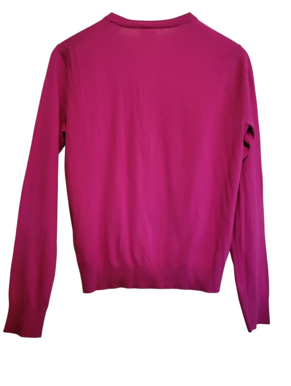 J.Crew Classic 100% Cotton Cardigan Sweater in vibrant berry/plum pink Size L